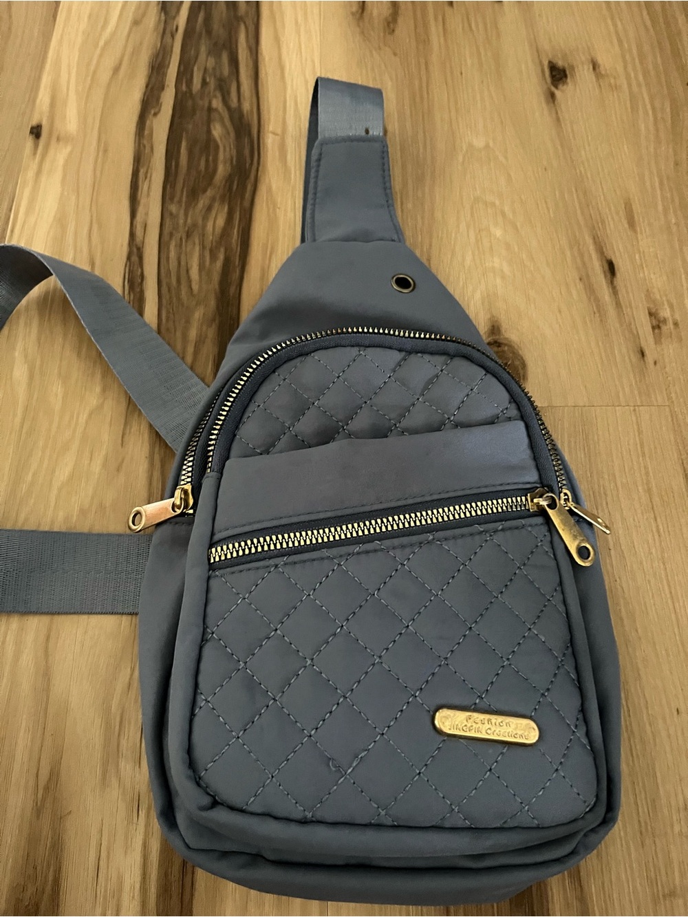 Nylon Crossbody Shoulder Chest Cycle Sling Bag Travel Backpack dusty blue